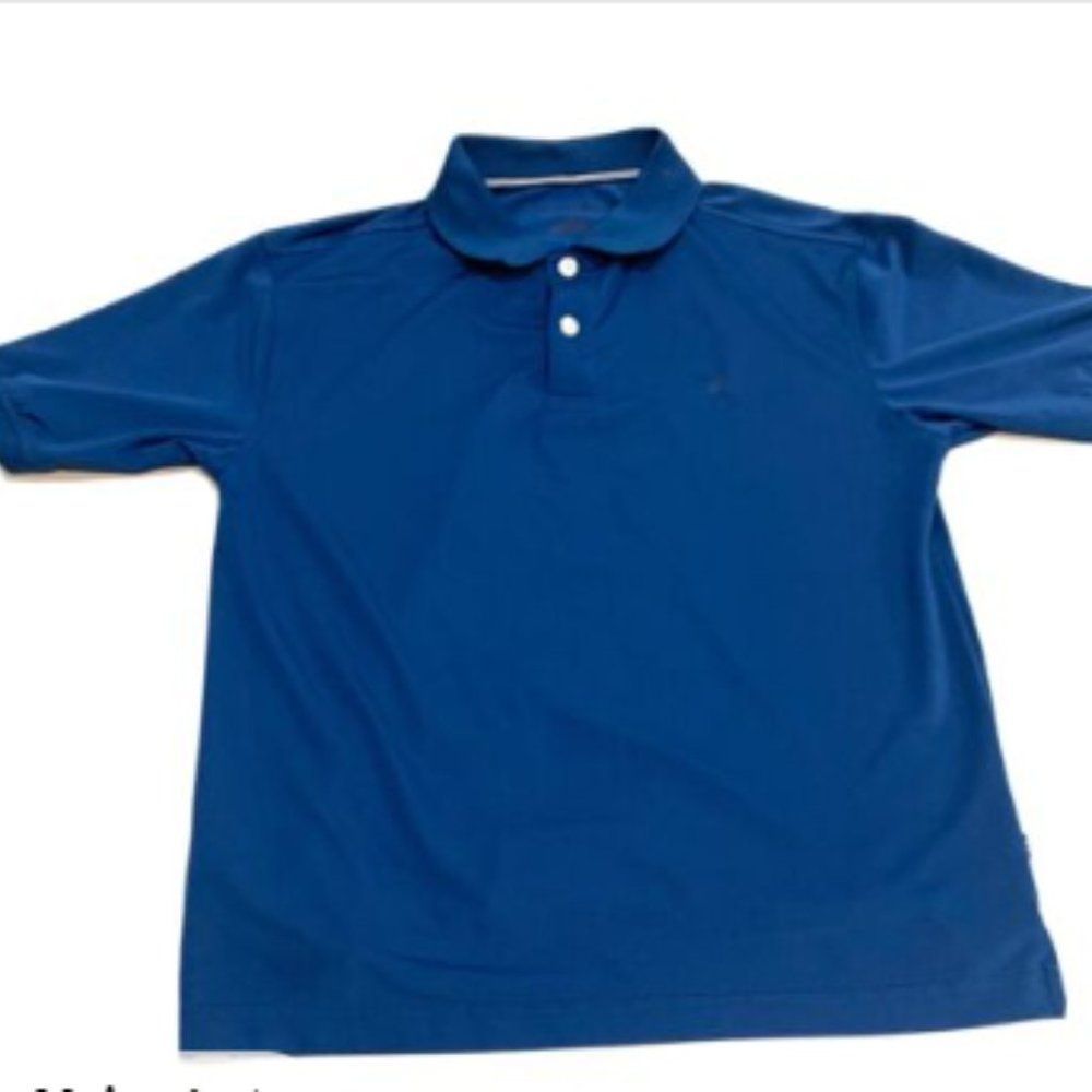 Nautica Youth Boys Polo Shirt Blue Size 10/12  92% polyester 8% Spandex